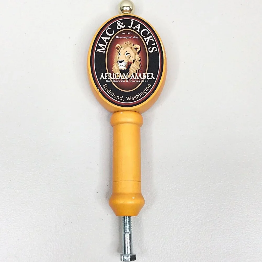 Mac & Jack's African Amber Beer Tap Handle Redmond‎ WA 9.25 Inches